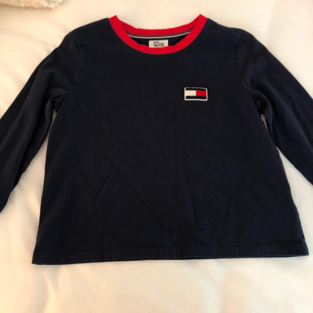 long sleeve Tommy Hilfiger crop top